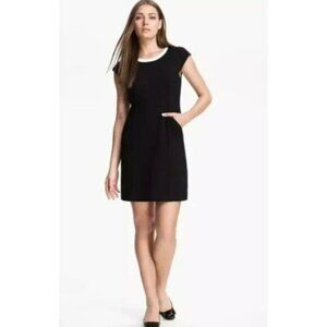 Kate Spade Daria Black Mini Sheath Dress | Cap Sleeve | Pockets | Size 2 | Like